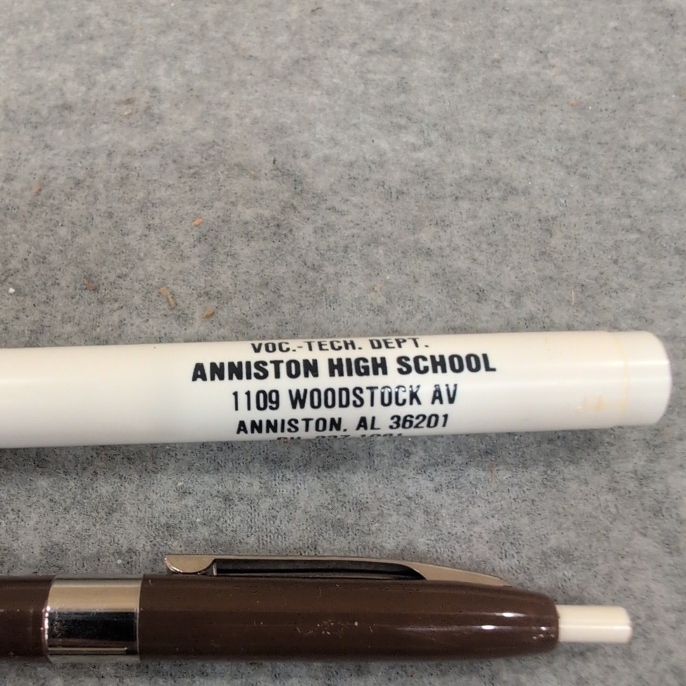 Vintage Anniston High School Vo-Tech Dept Pens and Marker Set Alabama 3pc - Picture 2 of 3
